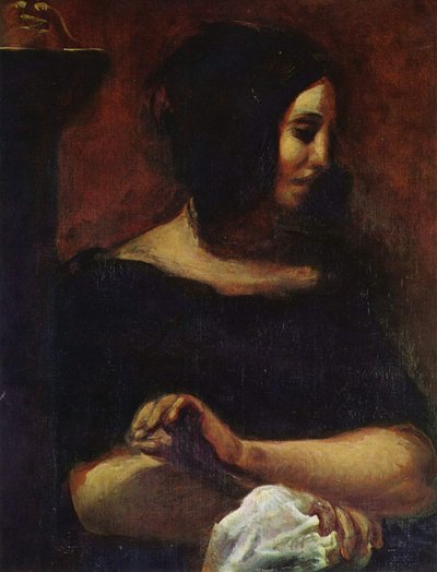 Portrait of George Sand by Ferdinand Victor Eugene Delacroix